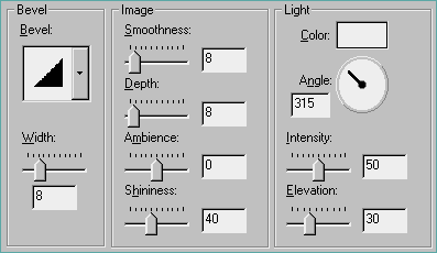 Impostazioni dell'effetto OUTER BEVEL